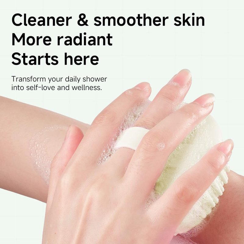 Silicone Body Scrubber for Shower - Food-Grade Ultra-Soft Silicone Body Scrubber exfoliator for Women Bath & Massage, Easy-to-Grip, Deep Clean & Relaxing Body Brush