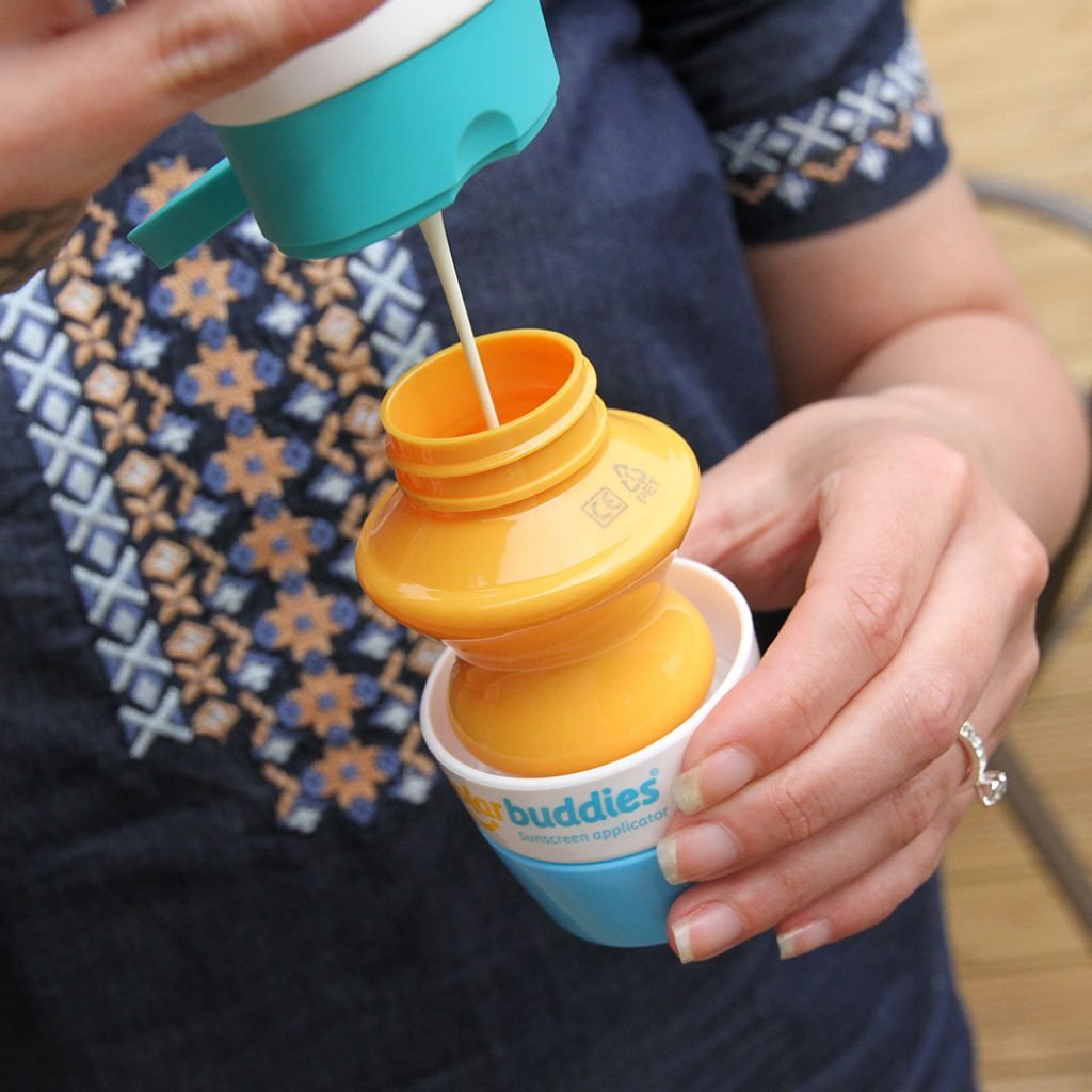 Duo GB Solar Buddies Refillable Roll On Sponge Applicator For Kids, Adults, Families, Travel Size Holds 100ml Travel Friendly for Sunscreen, Suncream and Lotions