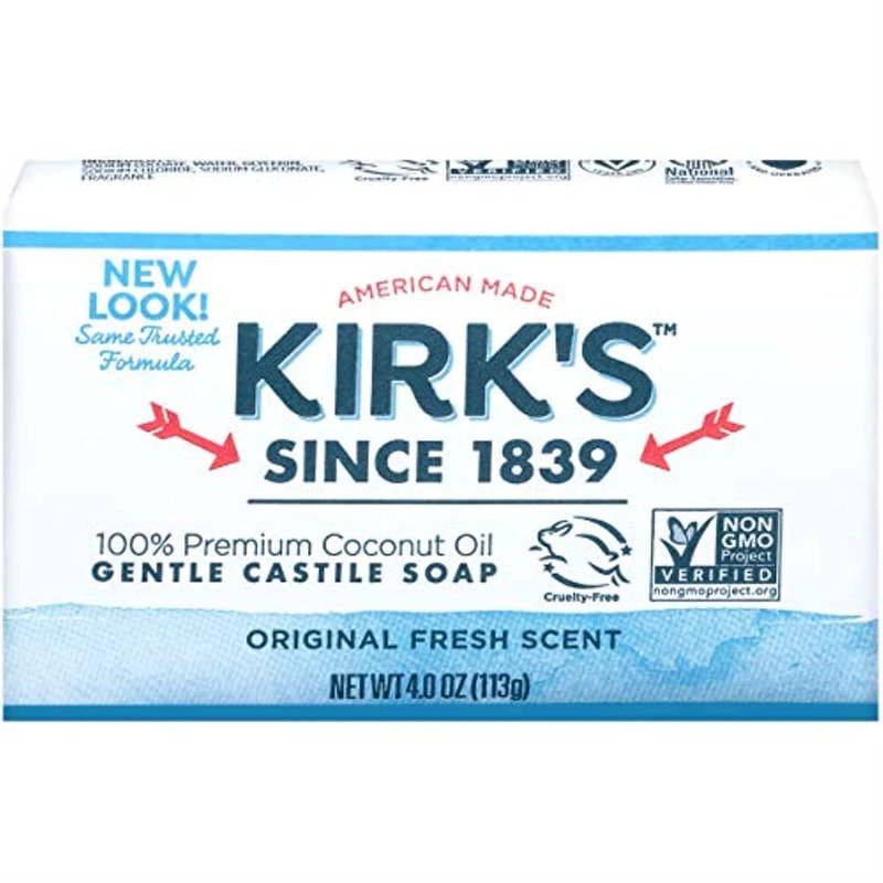 Kirks Natural Original Castile Soap, 4 Ounce - 12 per case.