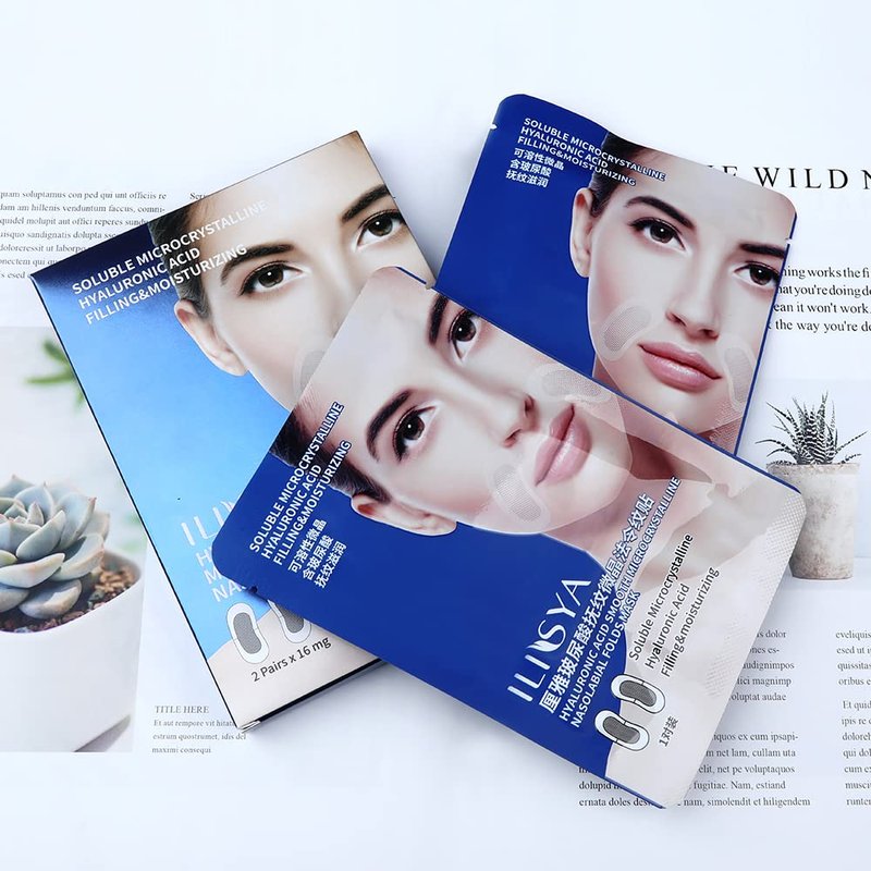 Microcrystal Nasolabial Folds Patch with Hyaluronic Acid Face Wrinkle Patches Anti-Wrinkle Smile Lines Patches Around Mouth Face Tape
