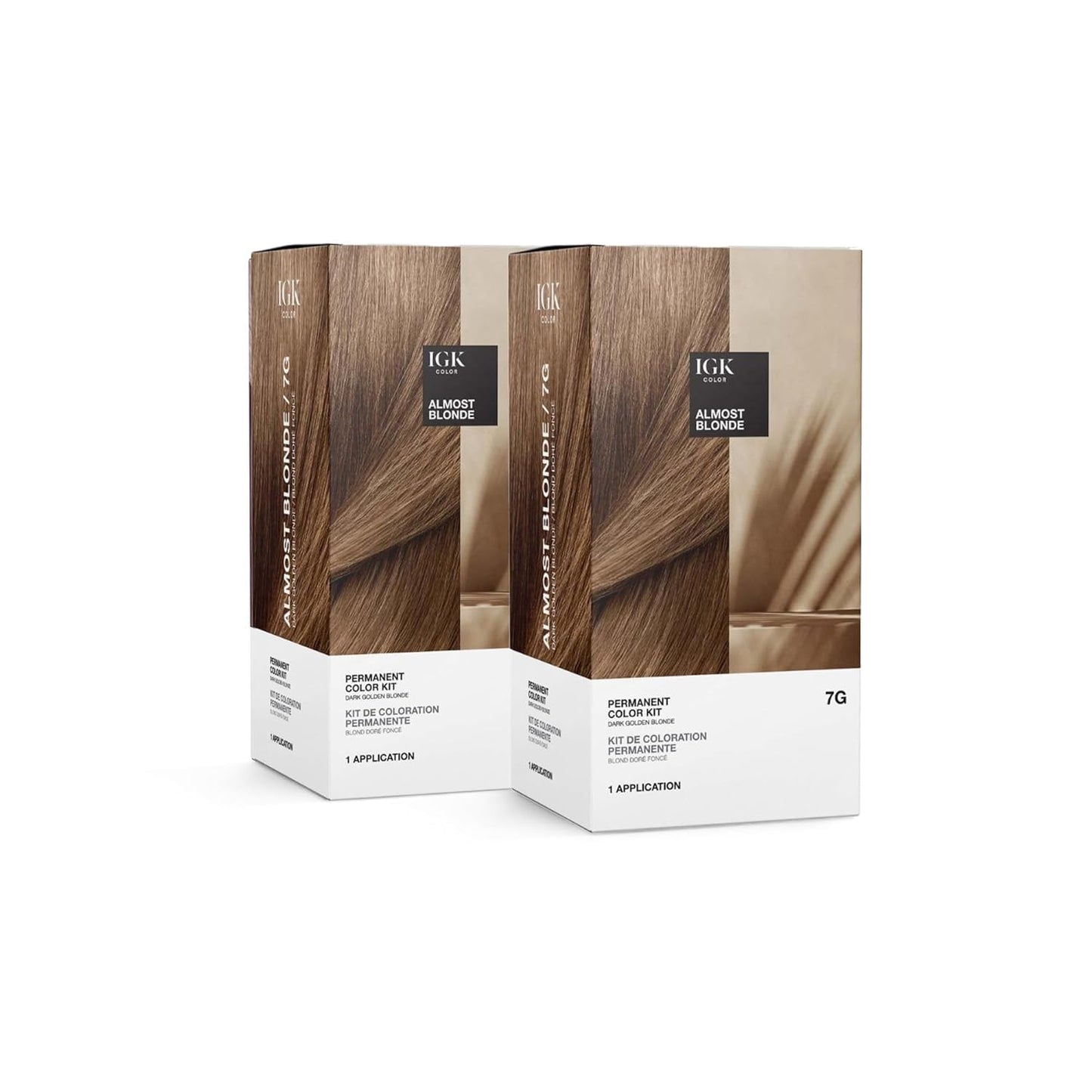 IGK Permanent Hair Dye Color Kit | 7 N Latte - Dark Natural Brown | 100% Gray Color Coverage + Strengthen + Shine | Ammonia Free