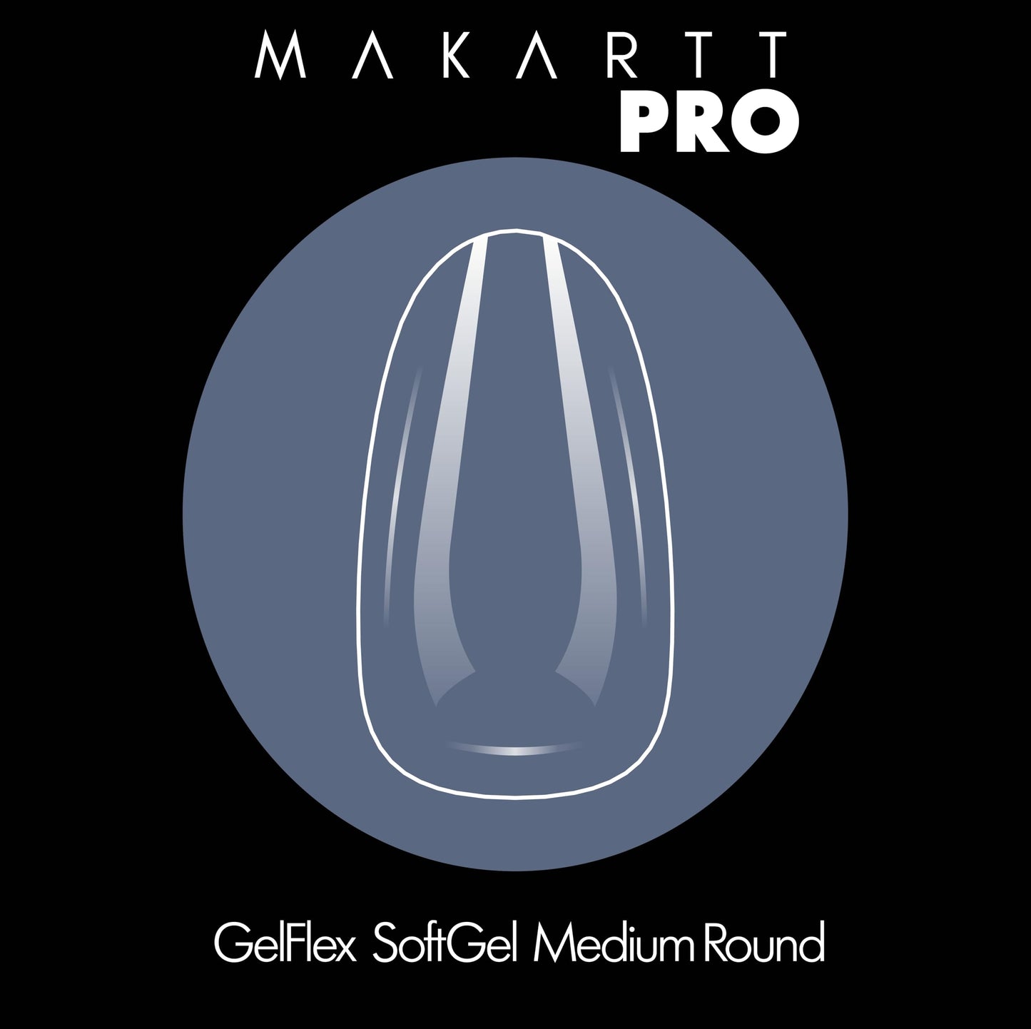 MarkattPro GelFlex Soft Gel Natural Round Medium Nail Tip 500pc Box | 14 Sizes 00-9, Soft Gel Nail Tips For Nail Technicians | Medium Round Clear