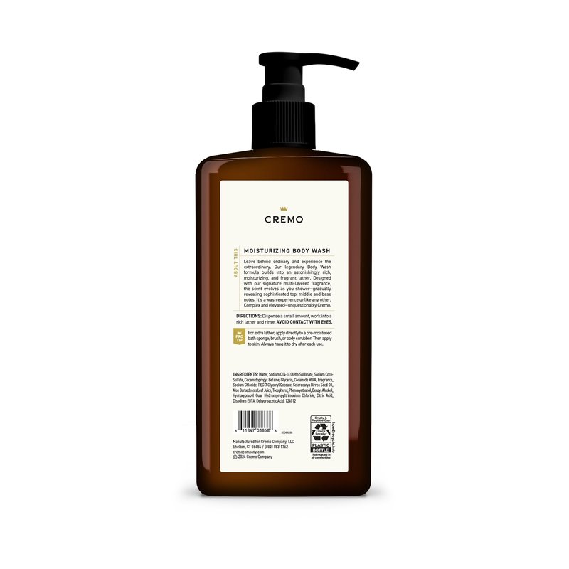 Cremo Rich-Lathering Spice & Black Vanilla Body Wash for Men, Notes of Spices, Dark Woods and Black Vanilla, 32 Fl Oz,(Pack of 2)