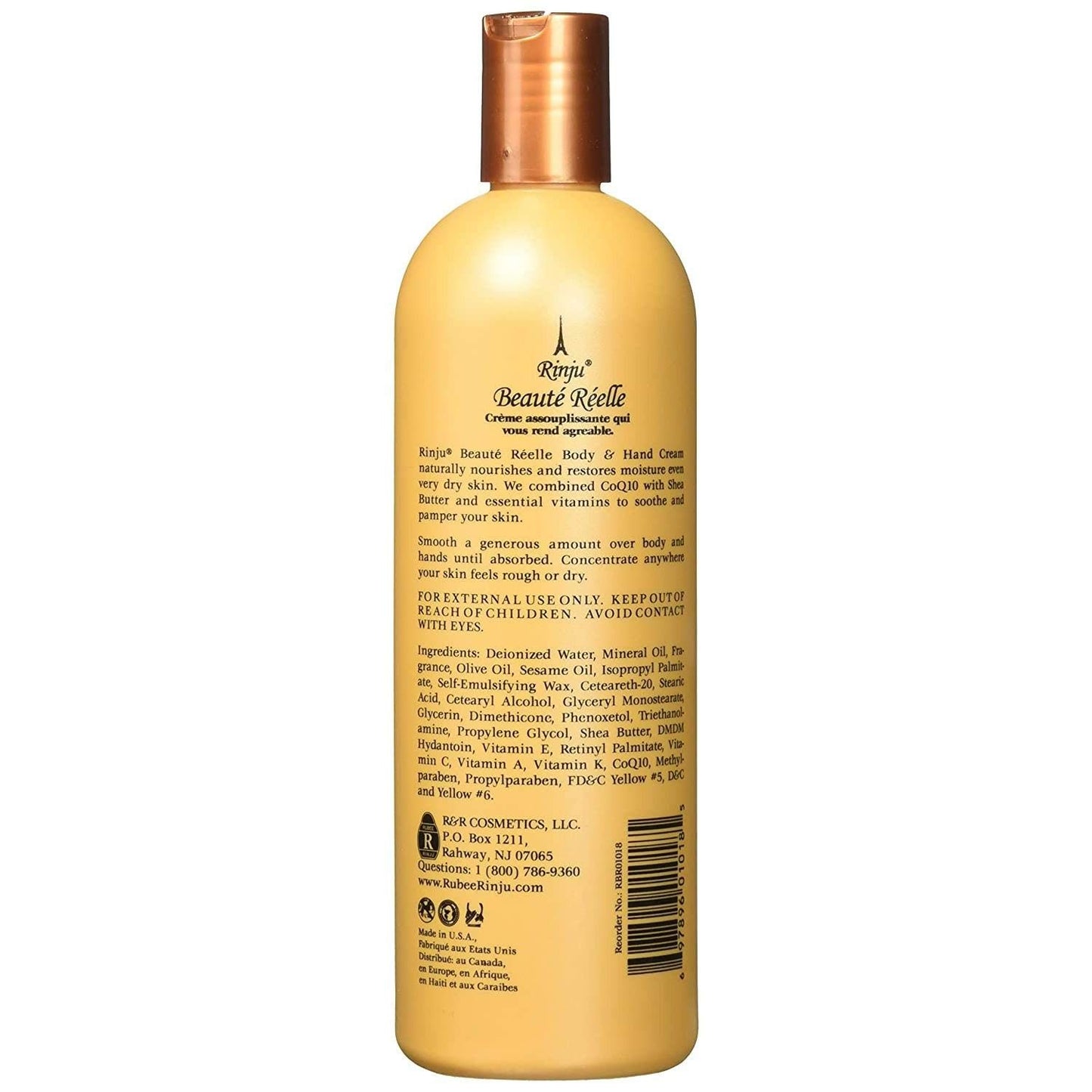 Rinju Beaute Reelle Body, Hand Lotion 16 Oz.,Pack of 3