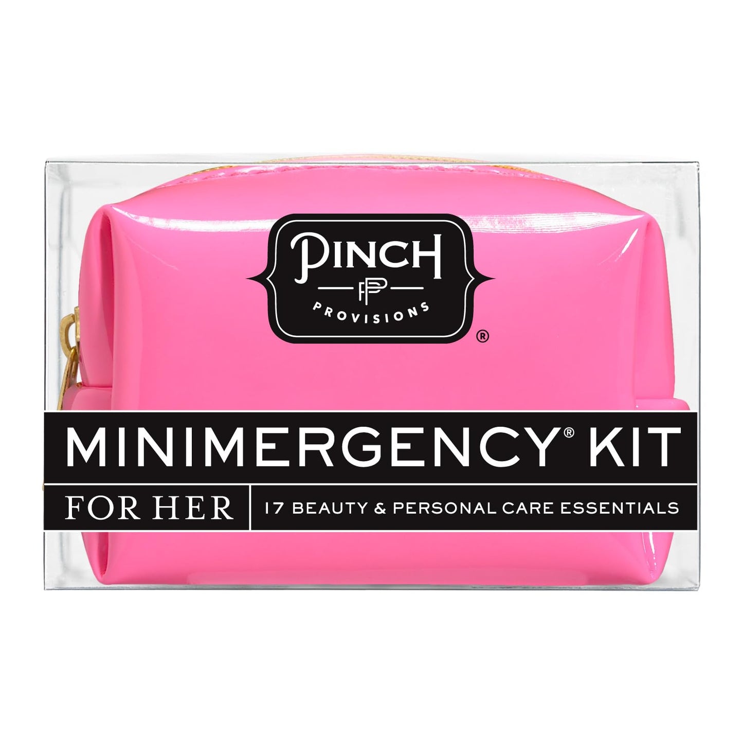 Pinch Provisions Good Luck Minimergency Kit, Includes 17 Travel-Sized Cosmetic Essentials, Convenient for Purses, Emergency Beauty Accessories, Gifts for Holiday’s & Birthday’s, Wishbone