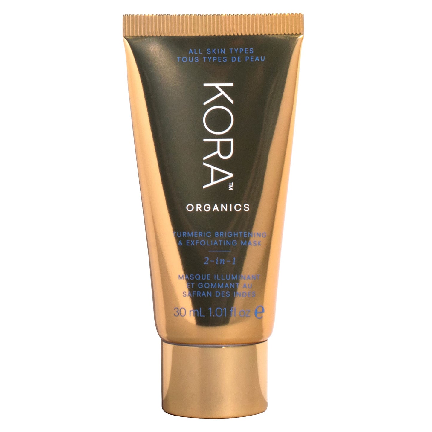 KORA Organics Turmeric Brightening & Exfoliating Mask, Multi-Use Facial Scrub, Polish & Illuminate, Certified Organic Exfoliating Face Mask, Cruelty Free, 1.01 fl oz