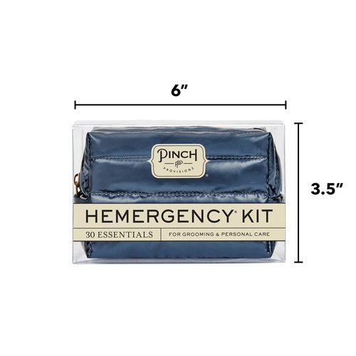 Pinch Provisions Hemergency Kit for Men, Includes 30 Style & Grooming Essentials, Gift & Accessory for Grooms, Best Man, Personal Care, Travel or Cars (Puffer Navy)