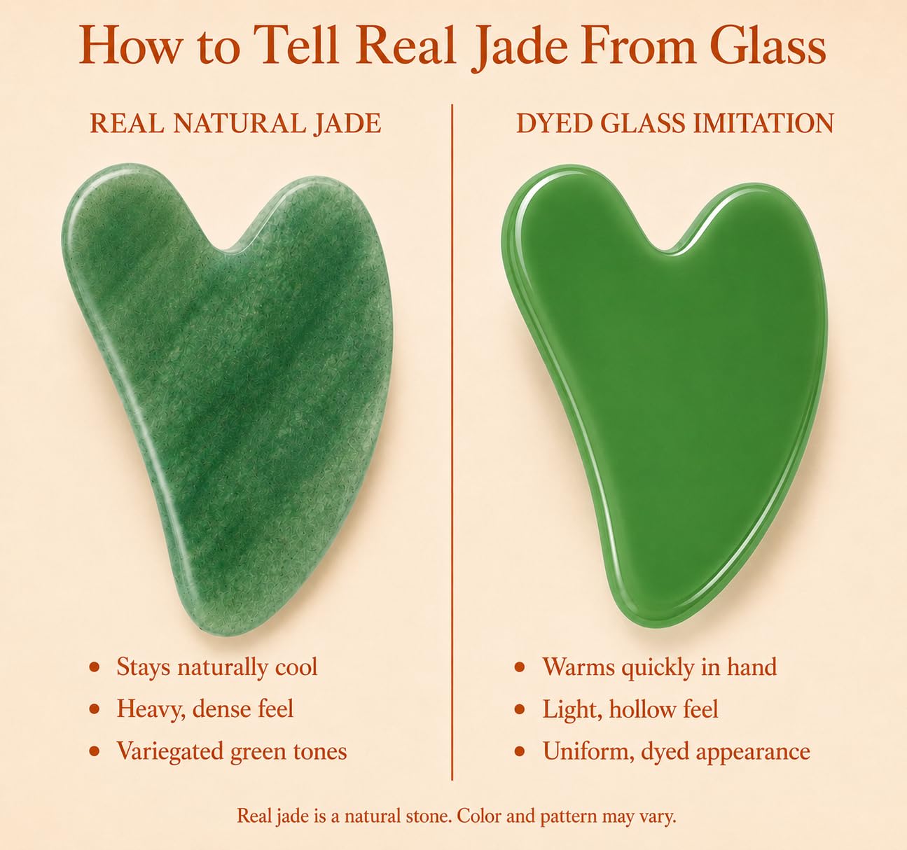 DoSensePro Real Jade Gua Sha Facial Tool, Heart-Shaped Stone, Gift-Boxed