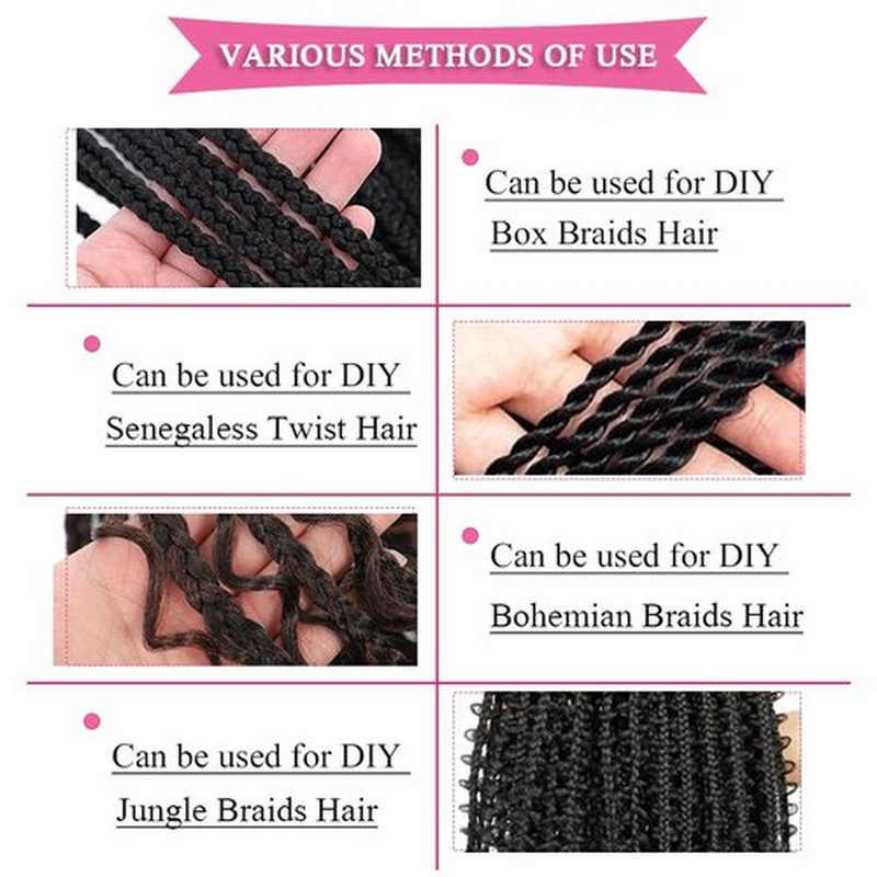 Blue and Red Braiding Hair Pre Stretched 2 Packs - 26 Inch Braiding Hair Professional Synthetic Prestretched Crochet Braids Hair Extension Itch Free Hot Water Setting Yaki Texture(Blue/Red#)