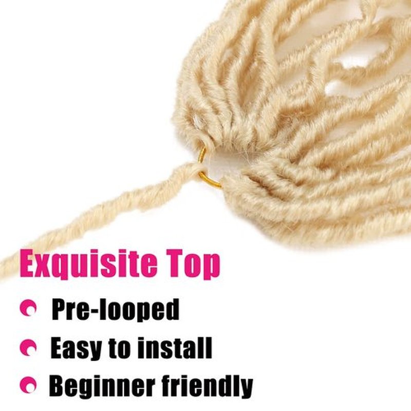 Soft Locs Crochet Hair 24 Inch 6Packs Faux Locs Crochet Hair Pre Looped Blonde Color Synthetic Hair Extension for Women (24 Inch (Pack of 6), 613#) …