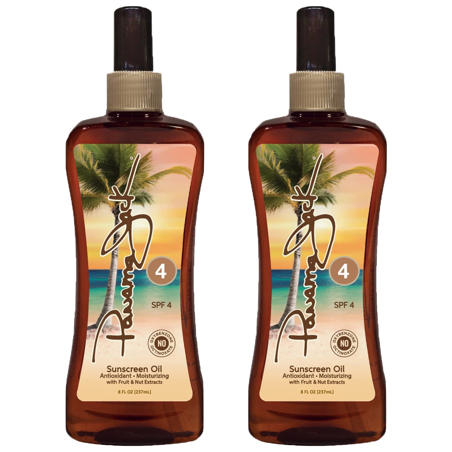 Panama Jack SPF 4 Sunscreen Tanning Oil - PABA-Free, Paraben-Free, 8 FL OZ (Pack of 2)