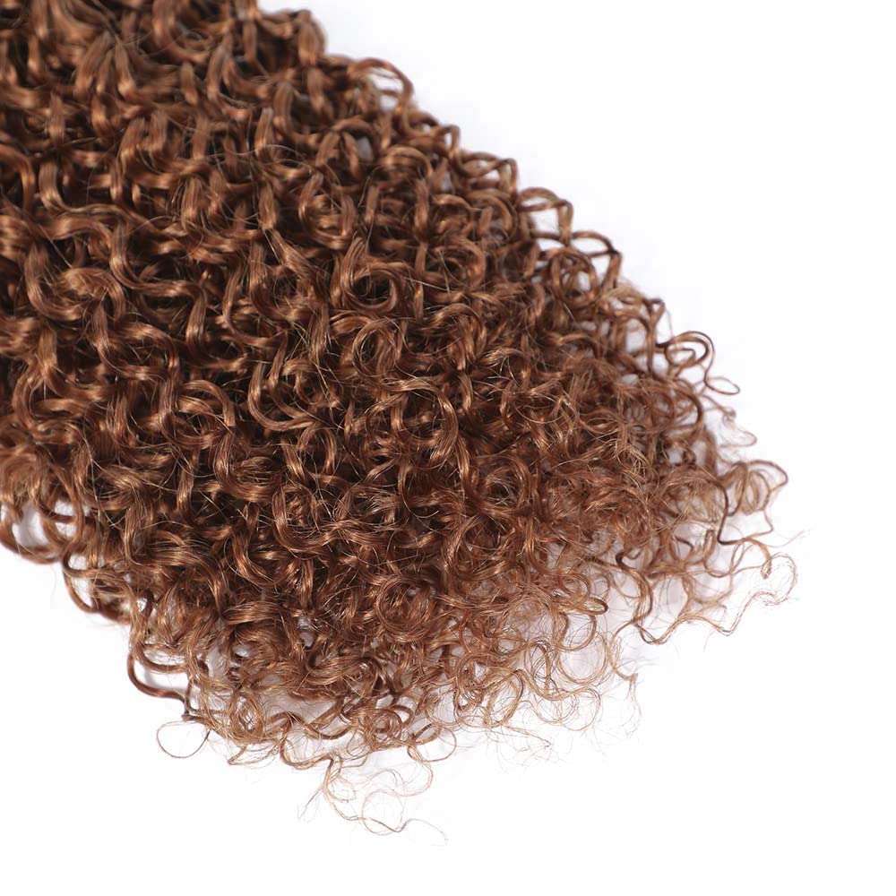 Brown Bundles Human Hair Color 30 Bundles Brown Human Hair Kinky Curly Bundles Real Unprocessed Human Hair 3 Bundles For Women Brown Kinky Curly Bundles Wet And Wavy Weave Bundles 10 10 10 inch
