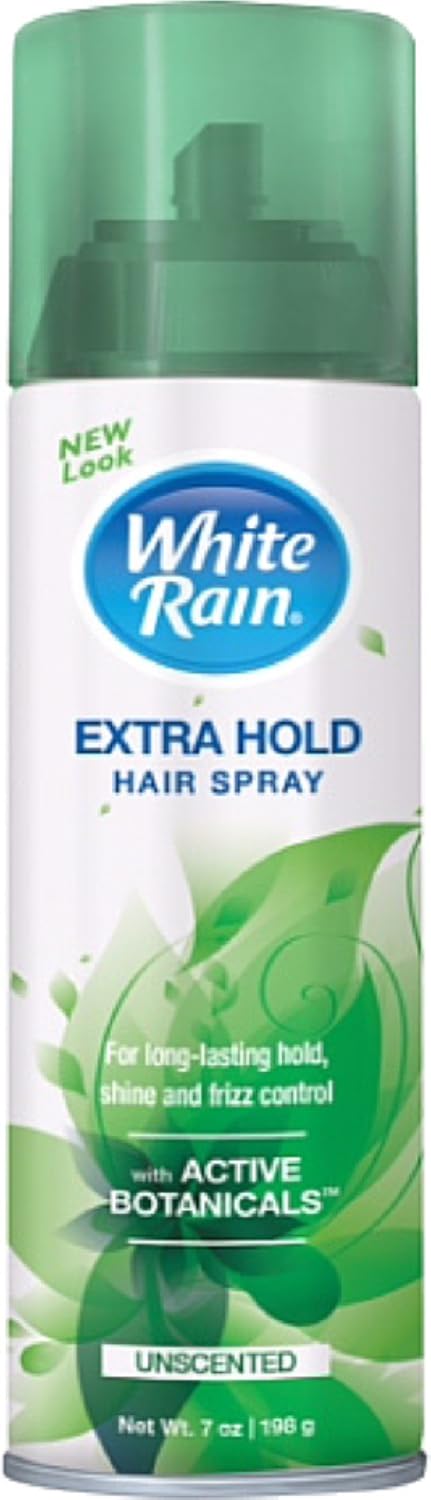 White Rain Hairspray Extra Hold Unscented, 7 oz (Pack of 8), Aerosol Hairspray for Women & Men, Humidity Resistant, Fragrance-Free, Non-Sticky, Finishing Hair Spray Extra Hold for All Hair Types
