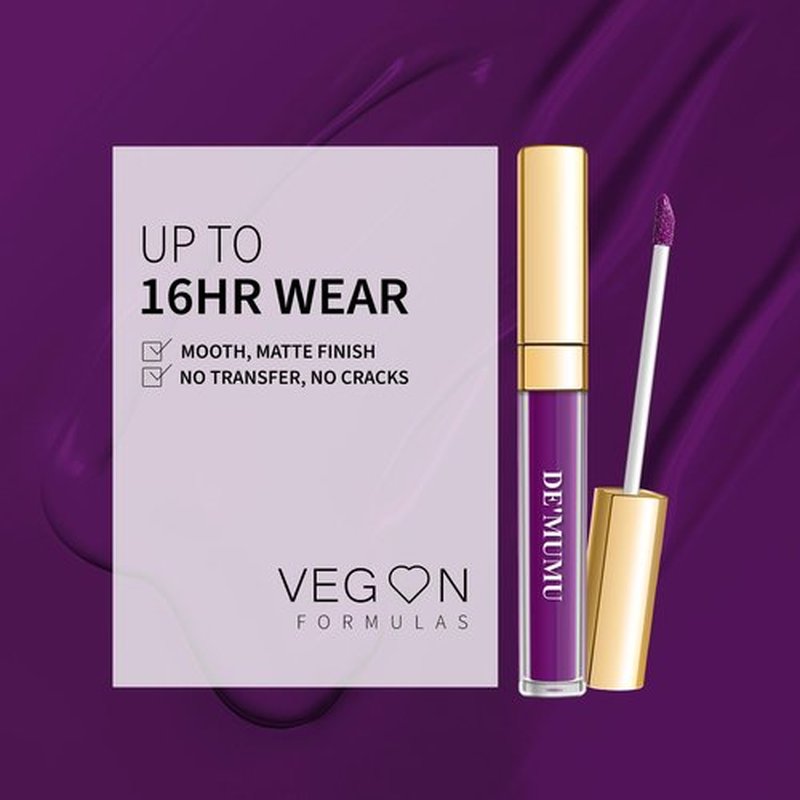 DE'MUMU Purple Lipstick Matte for Women, SuperStay Long Lasting Lipstick Smudge Proof No Transfer Liquid Lipsticks, Cruelty Free Lip Makeup (DM22 Purple Crystal)