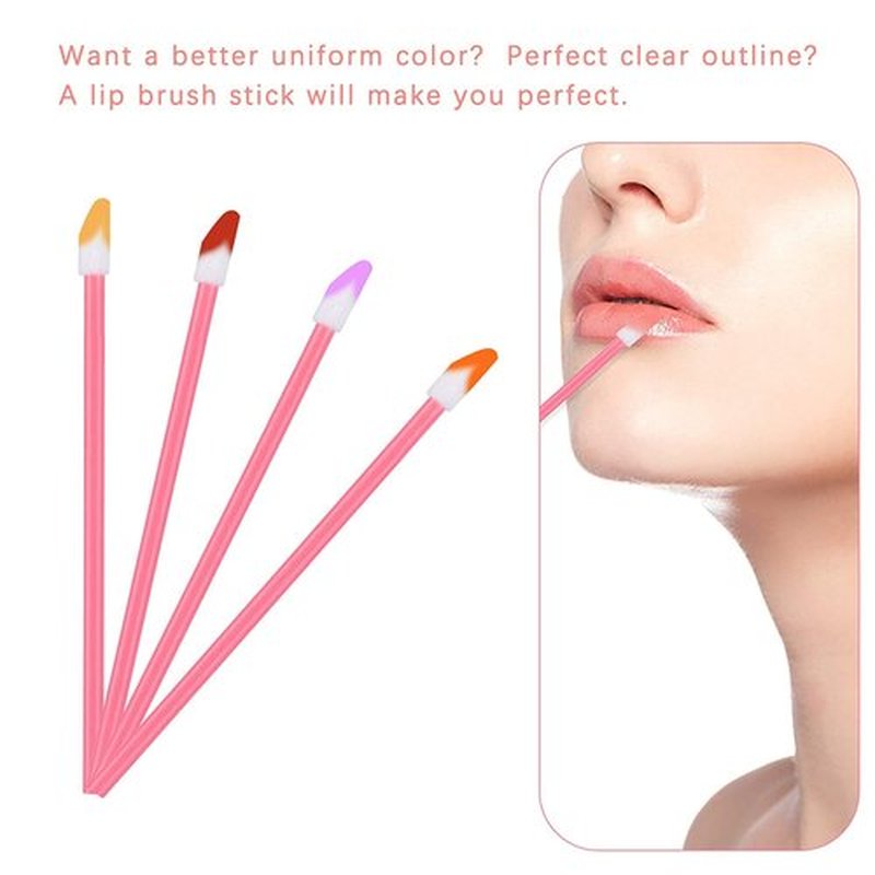 Mooerca 650PCS Disposable Lip Gloss Applicators Make Up Brush Lipstick Wands Makeup Applicators Brushes Applicator Tool Makeup Beauty Tool Kits Disposable Lip Brushes Tool Kits Pink