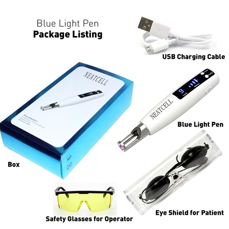 NEATCELL Rechargeable Blue Light Pen with Customer and Operator Glasses