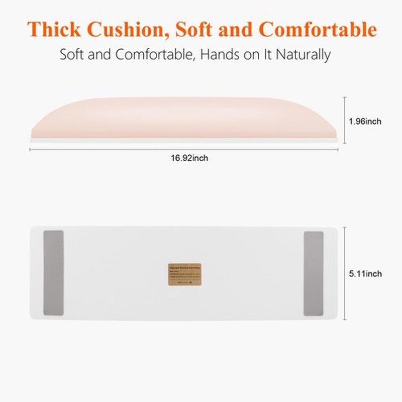 Pink Nail Arm Rest for Nail Tech, Cleanable and Waterproof, Professional Nail Hand Rest for Nail Tech Manicure Hand Pillow Stand with Anti-Slip Mat