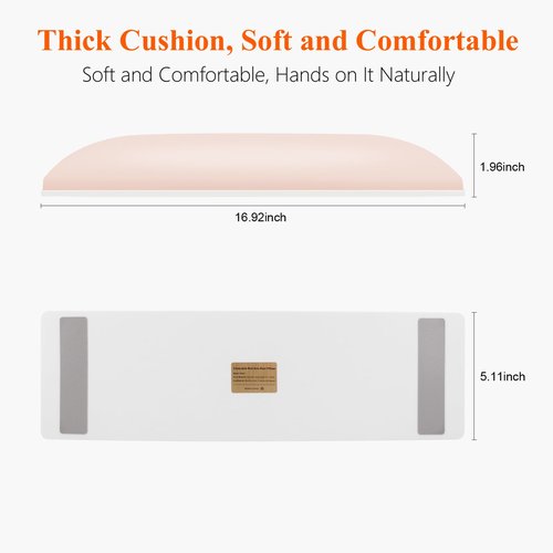 Pink Nail Arm Rest for Nail Tech, Cleanable and Waterproof, Professional Nail Hand Rest for Nail Tech Manicure Hand Pillow Stand with Anti-Slip Mat