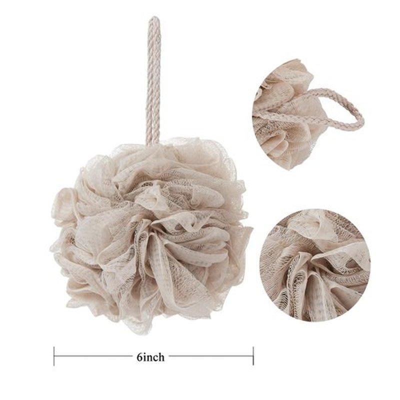 KAKOOI Bath Sponges, Shower Loofah for Body Exfoliation(3 pcs, Brown&Gray&Pink)