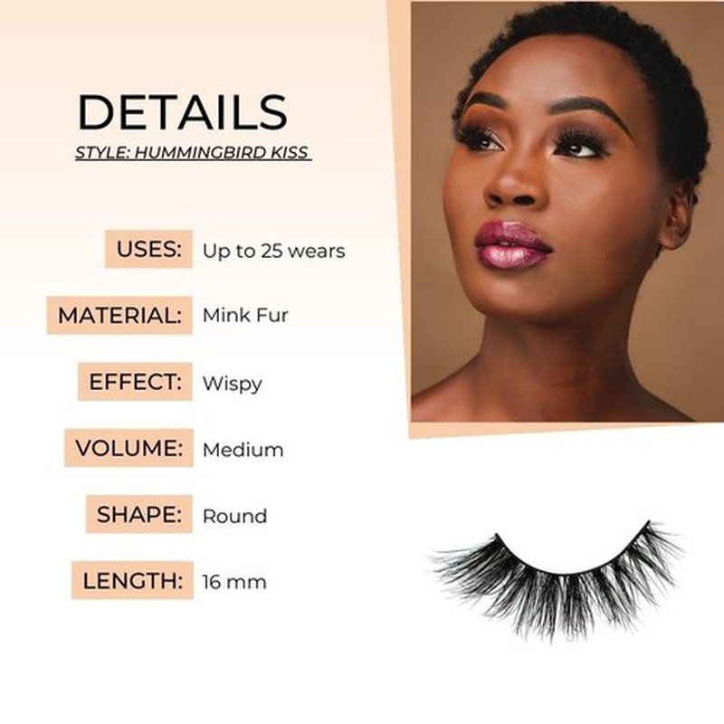 Hummingbird Kiss "Signature Lash" Hummingbird Kiss 3D Mink Lashes | Round Wispy Lashes | Reusable up to 25 wears | Natural Look False lashes