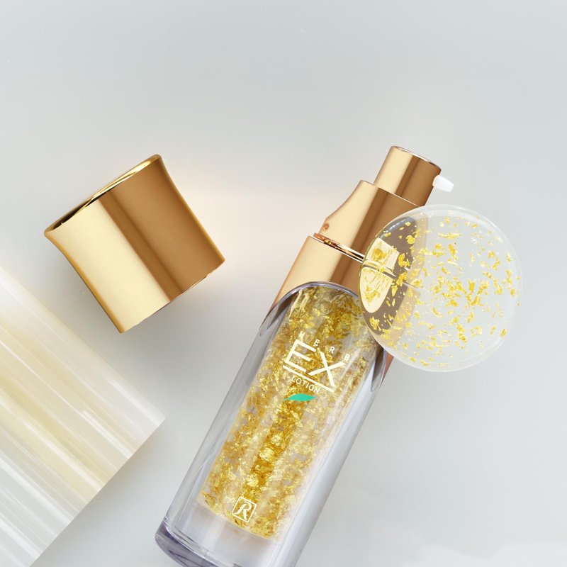 ROYAL HERB EX LOTION Face, Neck and Décolleté Moisturizer with Aloe Vera, Hyaluronic Acid, Yeast Extract and Gold, 1.18 FL OZ / 35ml