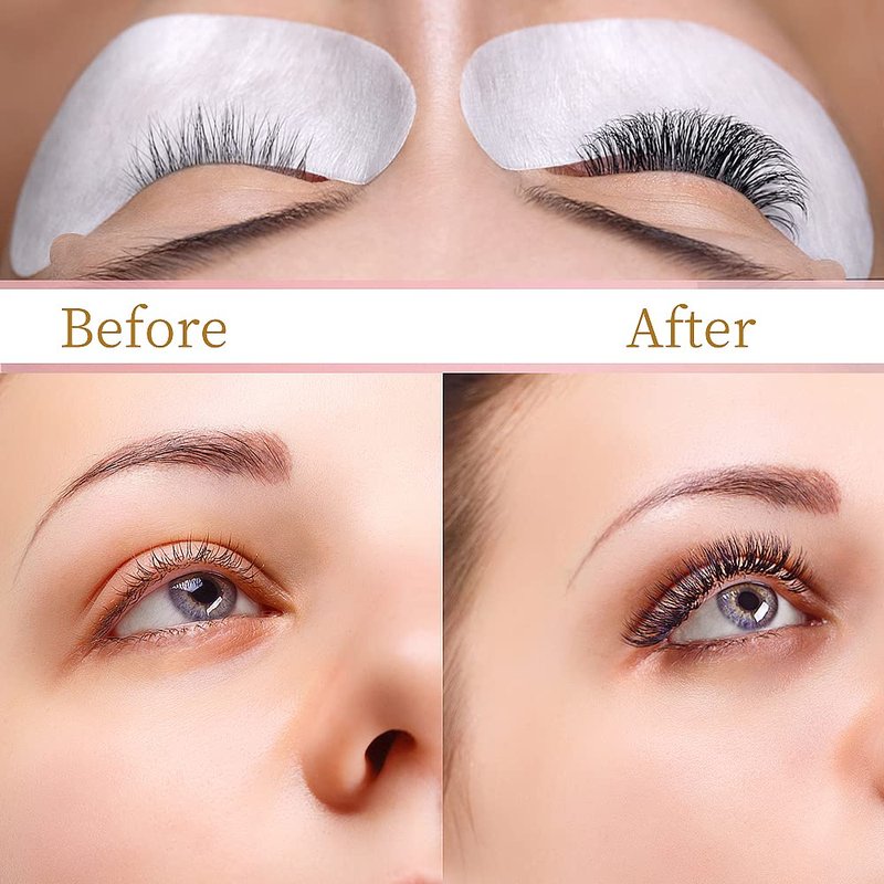 myaokue-up 100 Pairs Eye Gel Pads, Lint Free Under Eye Patches for Eyelash Extensions, Premium Eye Mask Beauty Tool Kit
