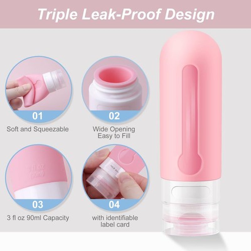 AMMAX 19 Pack Leak Proof Silicone Travel Bottles Set, TSA Approved Containers for Toiletries, Travel Size Accessories and Shampoo Conditioner Bottles with Toiletry Bag
