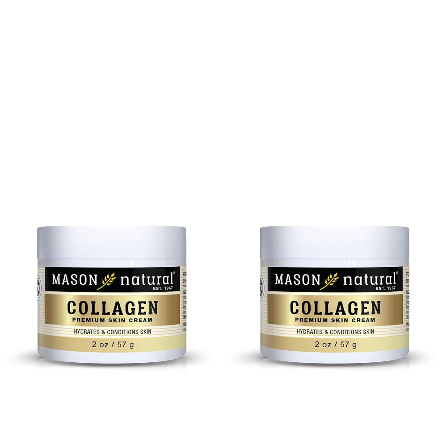 MASON NATURAL Collagen Premium Skin Cream - Anti Aging Face and Body Moisturizer, Intense Skin Hydration and Firmness, Pear Scent, Paraben Free, 2 OZ (4-Pack)