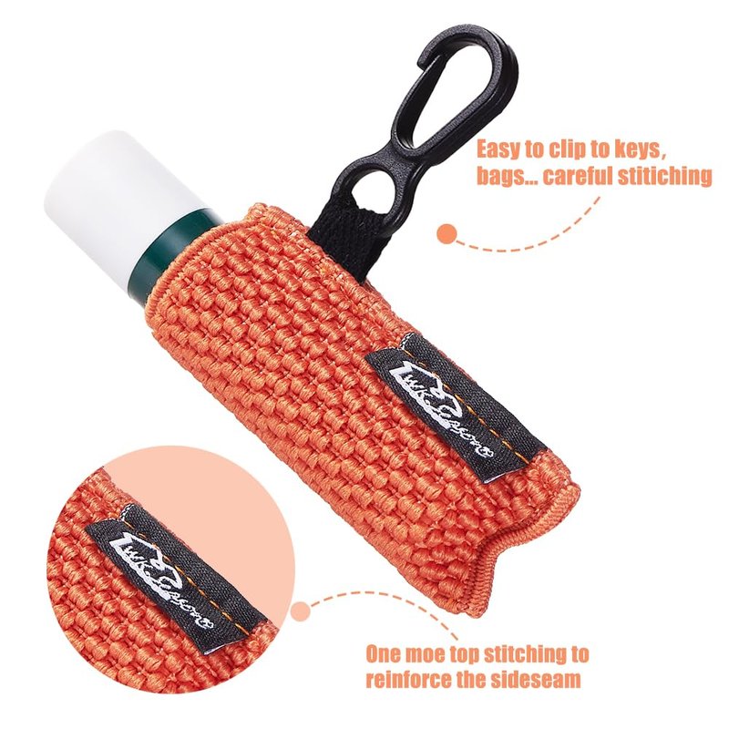 WK IEASON Lip Balm Sleeves Holder Keychain 3pcs Clip on Chapstick Keychain Holder Pouch Tight-Knit Elastic Lipstick Key Chain Holder