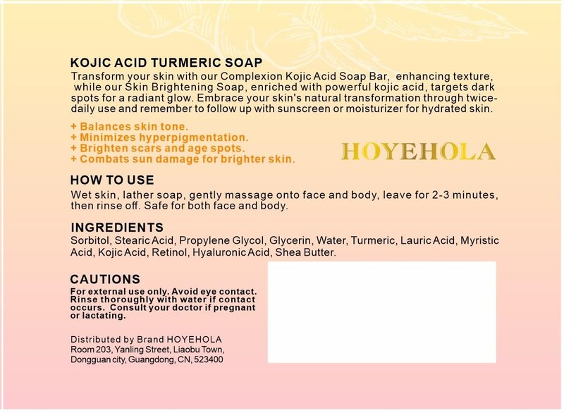 HOYEHOLA Kojic Acid Turmeric Soap Bar - Dark Spot Remover for Face Even Skin Tone, Moisturizing & Nourishing Natural Ingredients 2Packs