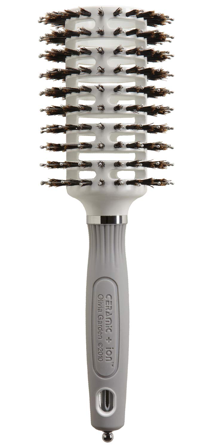 Olivia Garden Ceramic + Ion Turbo Vent Combo Hair Brush (ionic & 100% boar bristles)