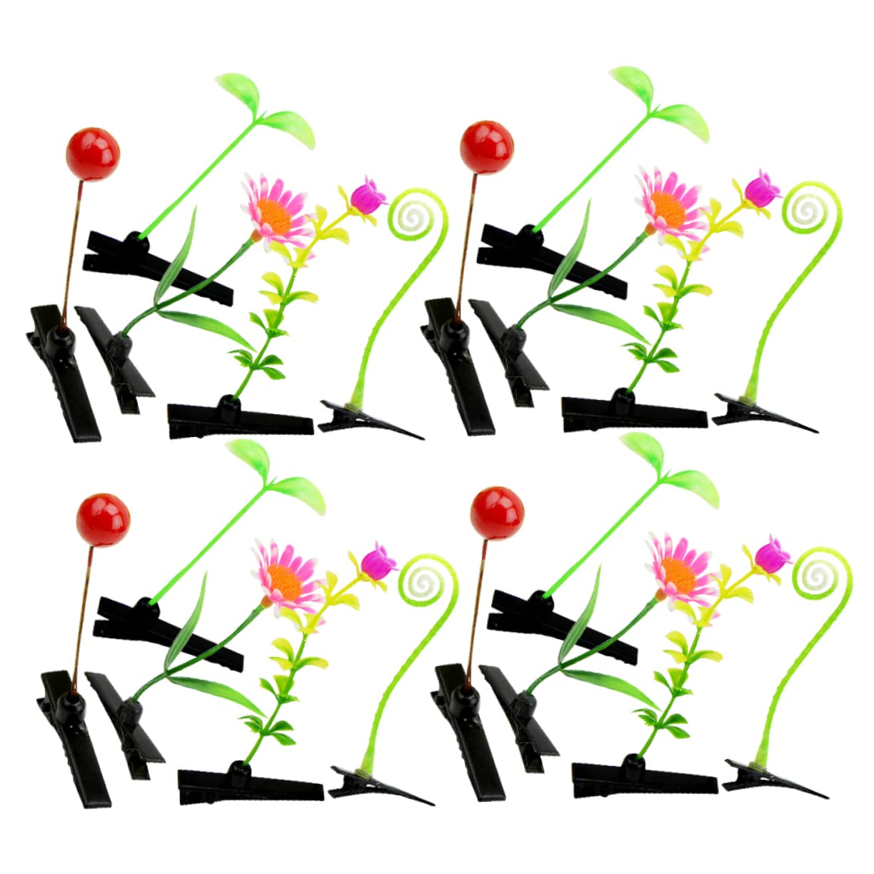 150 Pcs Simulation Plant Hair Clip Sprout Hair Clip Mini Plant Hair Clips Green Plant Hair Clip Plant Hair Barrettes Grass Hair Clip Plant Barrettes Flower Clips for Hair
