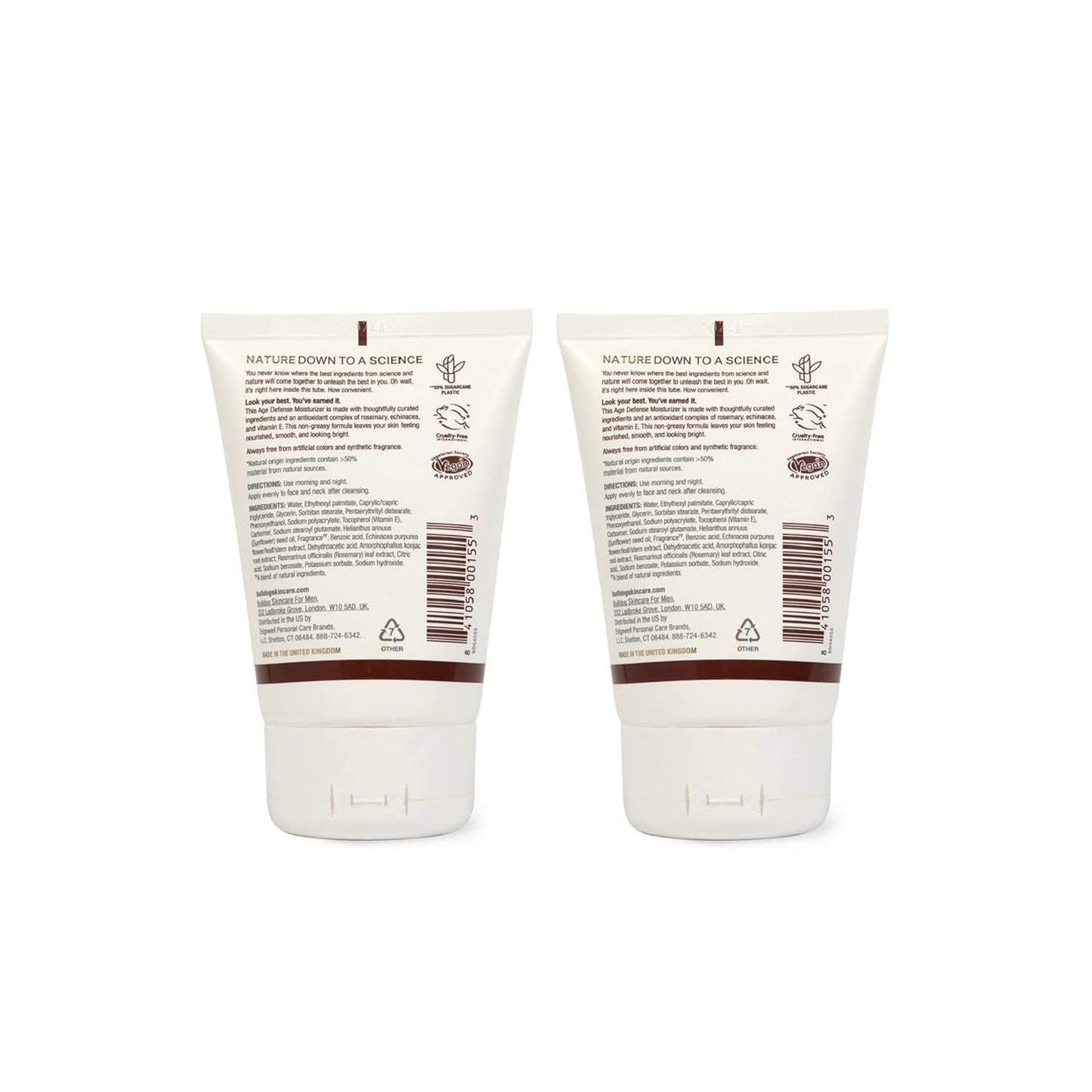BULLDOG Mens Skincare and Grooming Age Defense Moisturizer, 3.3 Fluid Ounce - Pack of 2