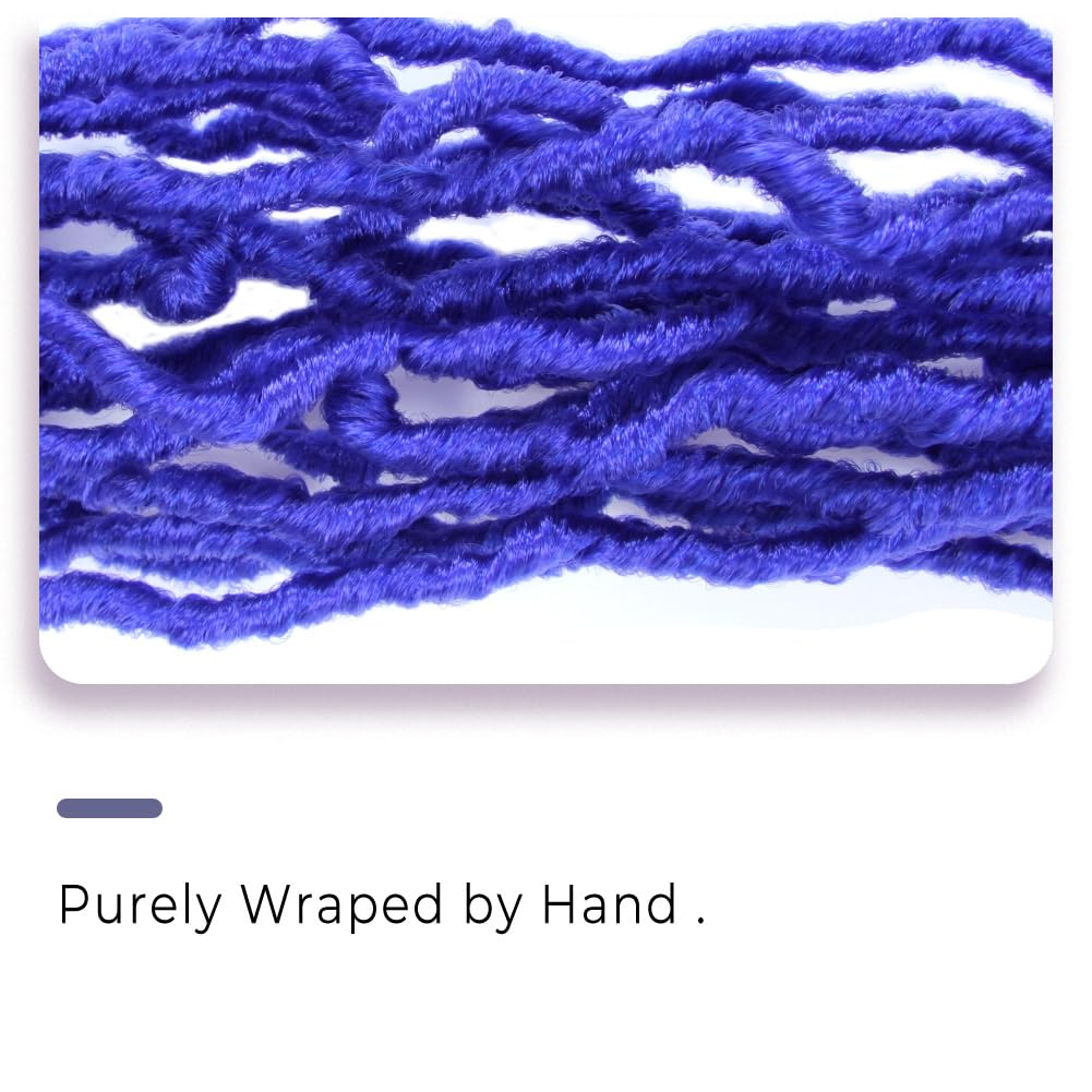 Niseyo Faux Locs Crochet Hair 16 Inch Soft locs, 6 Packs Short Crochet Locs Pre Looped Crotchet Straight Synthetic Hair Extensions (16 Inch, Blue)