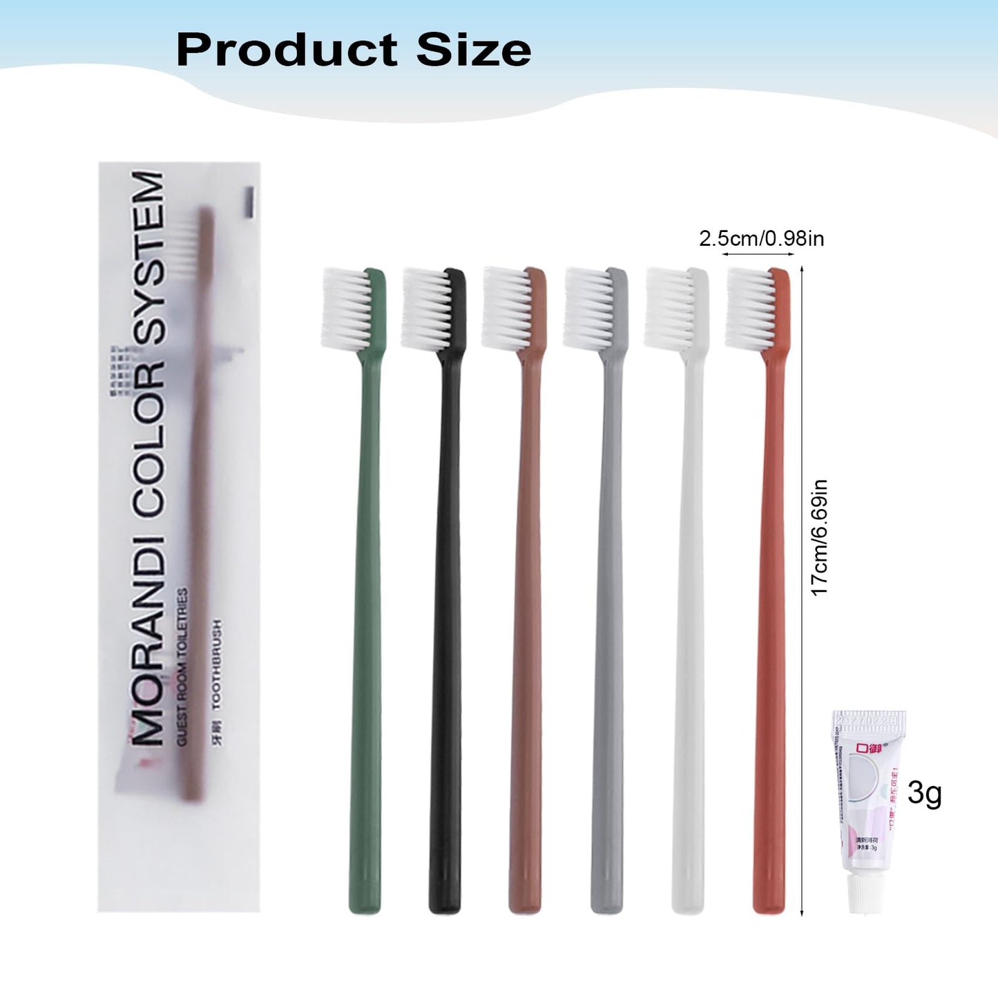 LLHQAMT Disposable Toothbrush, Toothbrush Bulk, Individually Packaged, 6 Colors, Soft Bristles, Ergonomic Handle, 120 Count