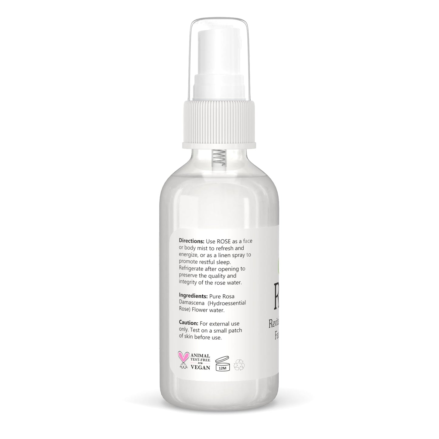 Isabella's Clearly Rose - 100% Pure Rose Petal Water Spray for Hydration, Body and Hair | Revitalizing Aromatherapy Mist | Alcohol-Free, No Additives, Glass Bottle, Made in USA (2 Oz)