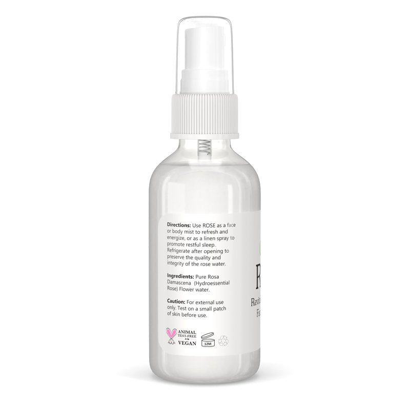 Isabella's Clearly Rose - 100% Pure Rose Petal Water Spray for Hydration, Body and Hair | Revitalizing Aromatherapy Mist | Alcohol-Free, No Additives, Glass Bottle, Made in USA (2 Oz)