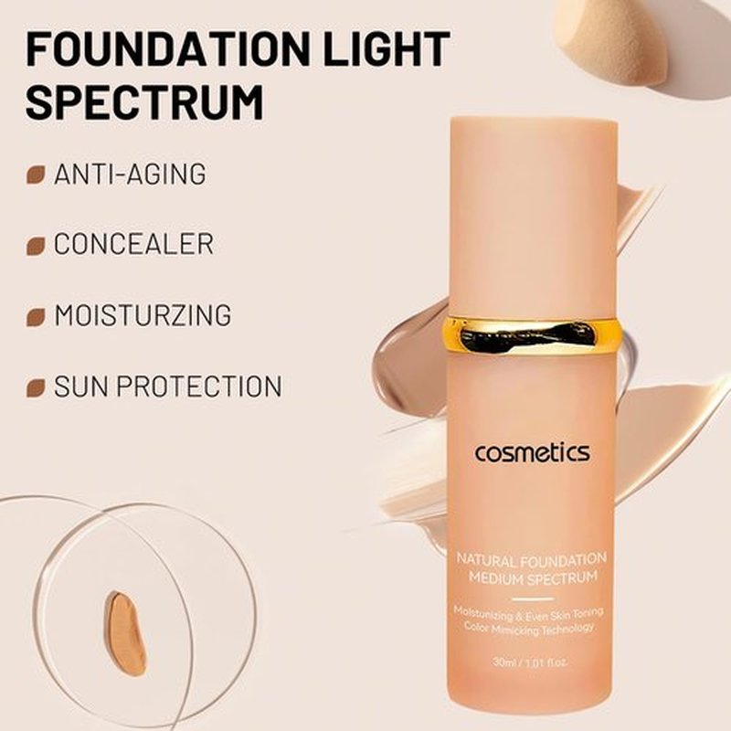 Match Cosmetics Foundation,Match Foundation 4 in 1,Foundation 4 in 1 - Medium Spectrum,Ultrablend 4 in 1 Foundation,4 in 1 Foundation Liquid with Spf 50,4 in 1 Concealer,Longwearing Waterproof (2PCS)
