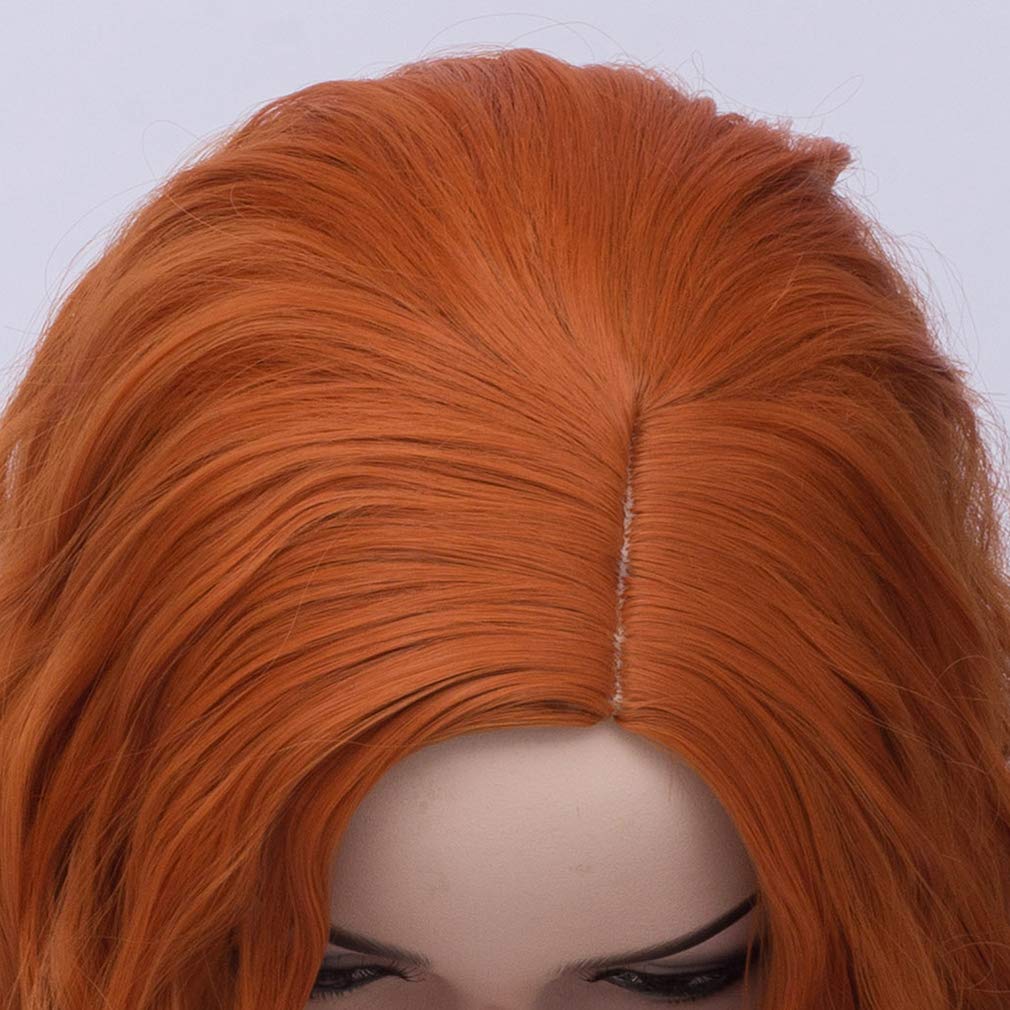BERON 14" Women Orange Wigs Girls Short Curly Ginger Wig Bob Wavy Wig Body Wave Halloween Cosplay Costume Daily Party Wigs