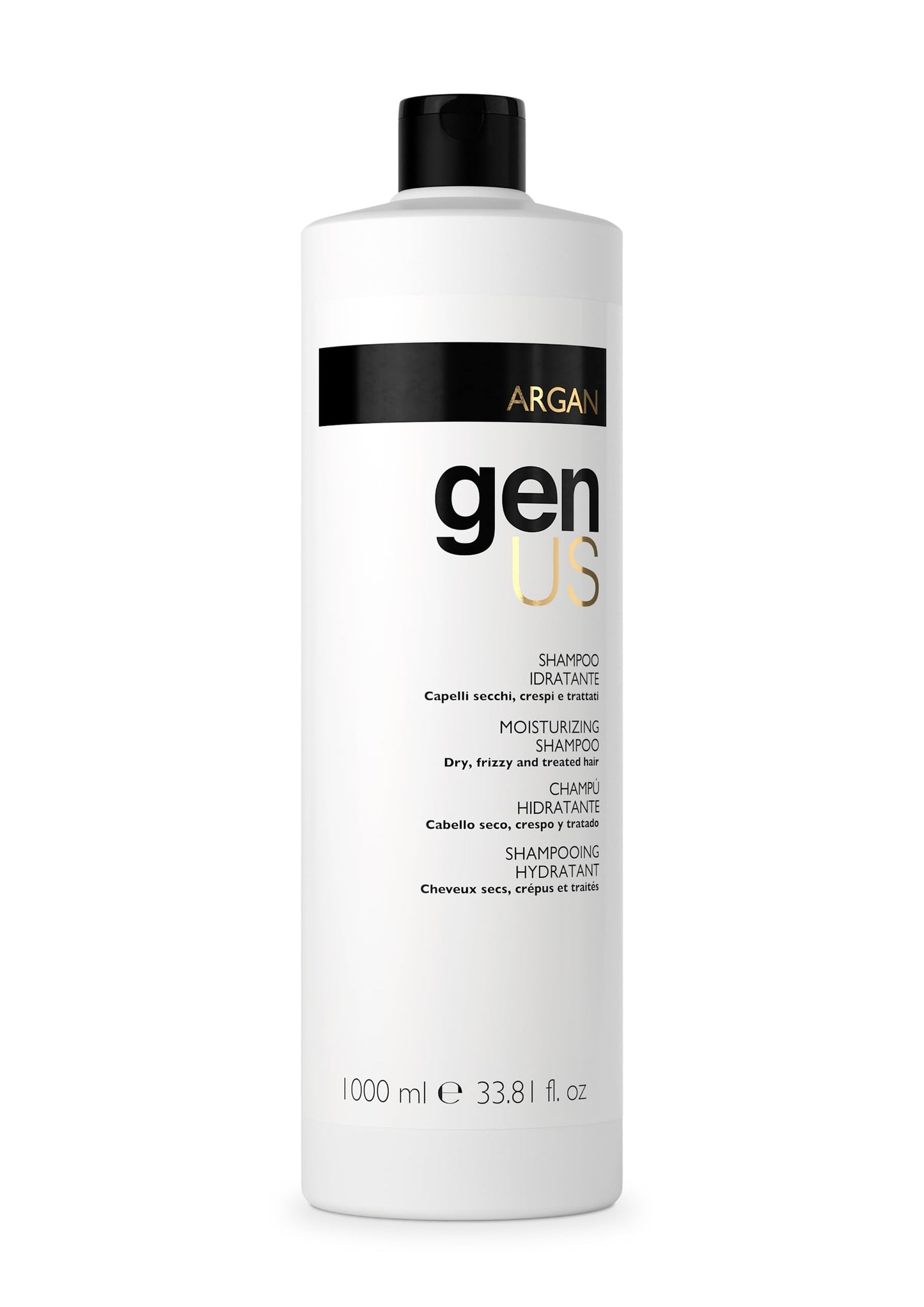 GENUS Argan Hydrating Hair Shampoo - Enriched with Argan & Linseed Oil for Dry, Frizzy, Treated Hair - Moisturizing, Anti-Frizz, Nourishing, Adds Shine & Softness - 1000ml