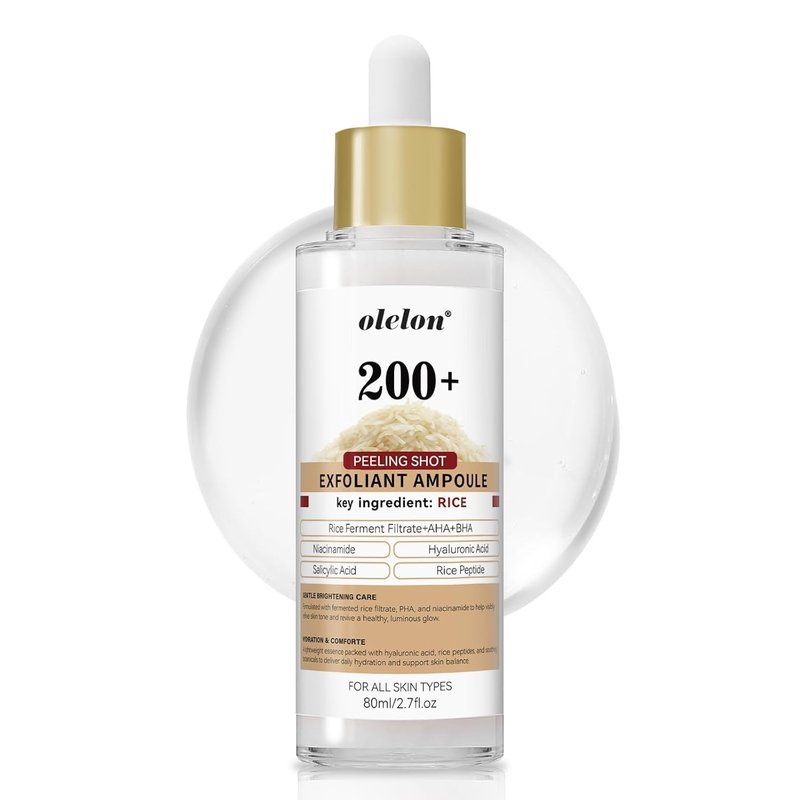 Dcsily Peeling Shot Glow Rice Ampoule Duo Day & Night - Skin Peel & Hydration Shot for Face and Body White Rice