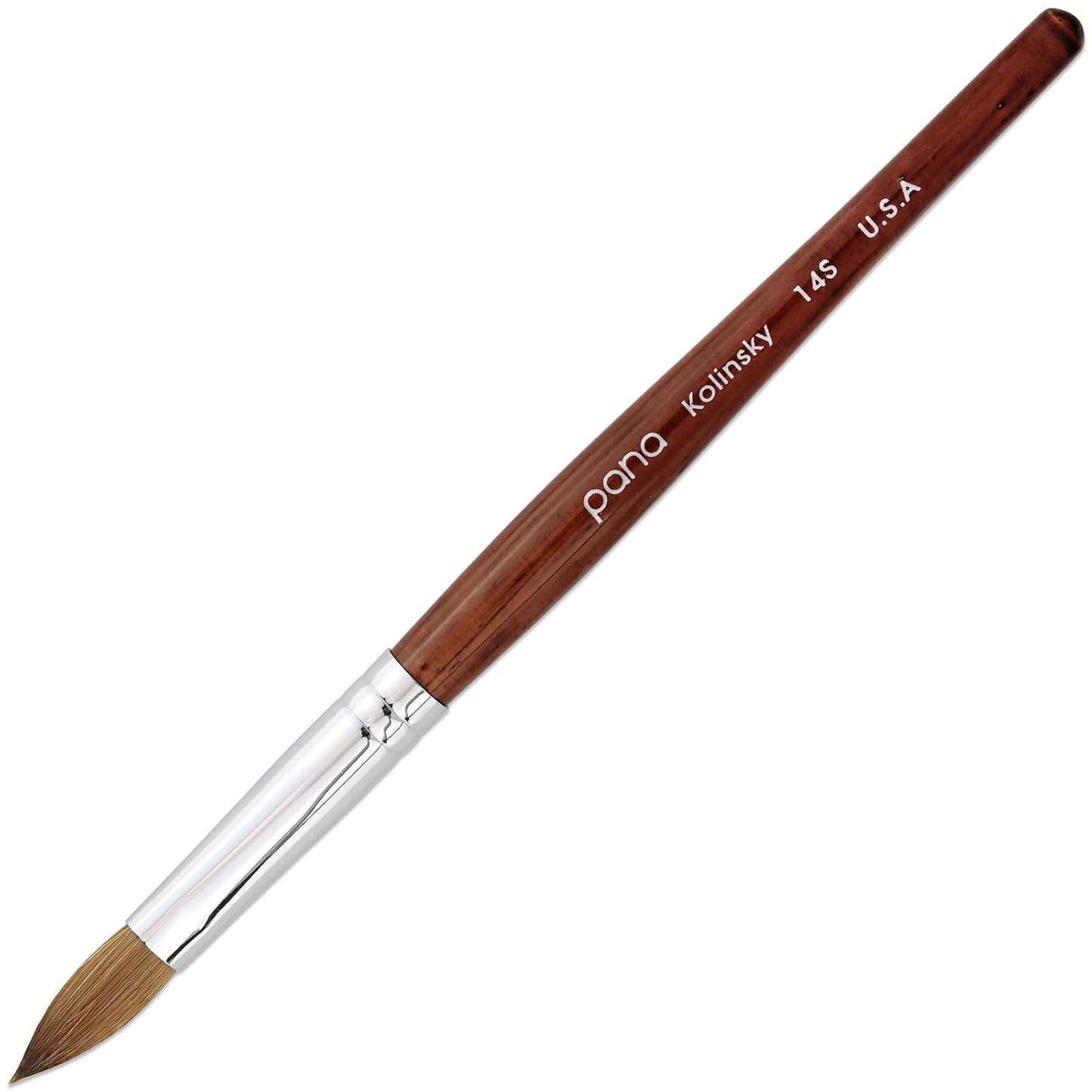 pana USA Acrylic Nail Brush100% Pure Kolinsky Hair New Teal Wood Handle with Silver Ferrule Oval Crimped Shaped Style (Size # 10)