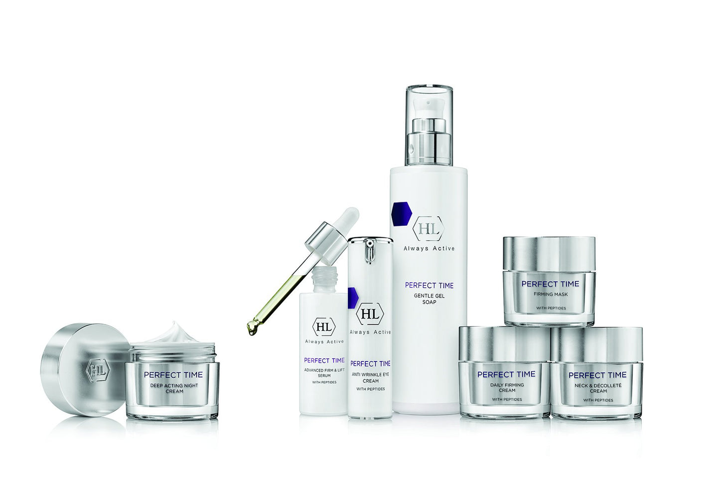 HL Holy Land Cosmetics Perfect Time Daily Firming Cream with Lipopeptides & Firming Complex to Reduce Fine Lines and Wrinkles, 1.7 fl.oz