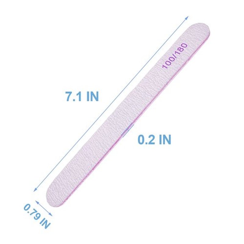 Nail File (100 Pcs), Bulk Emery Board Nail Files for Acrylic Nails and Natural Nails, 100/180 Grit Double Sided Emory Boards for Gel Nail Professional Reusable Washable Manicure Pedicure Kit Set Gray