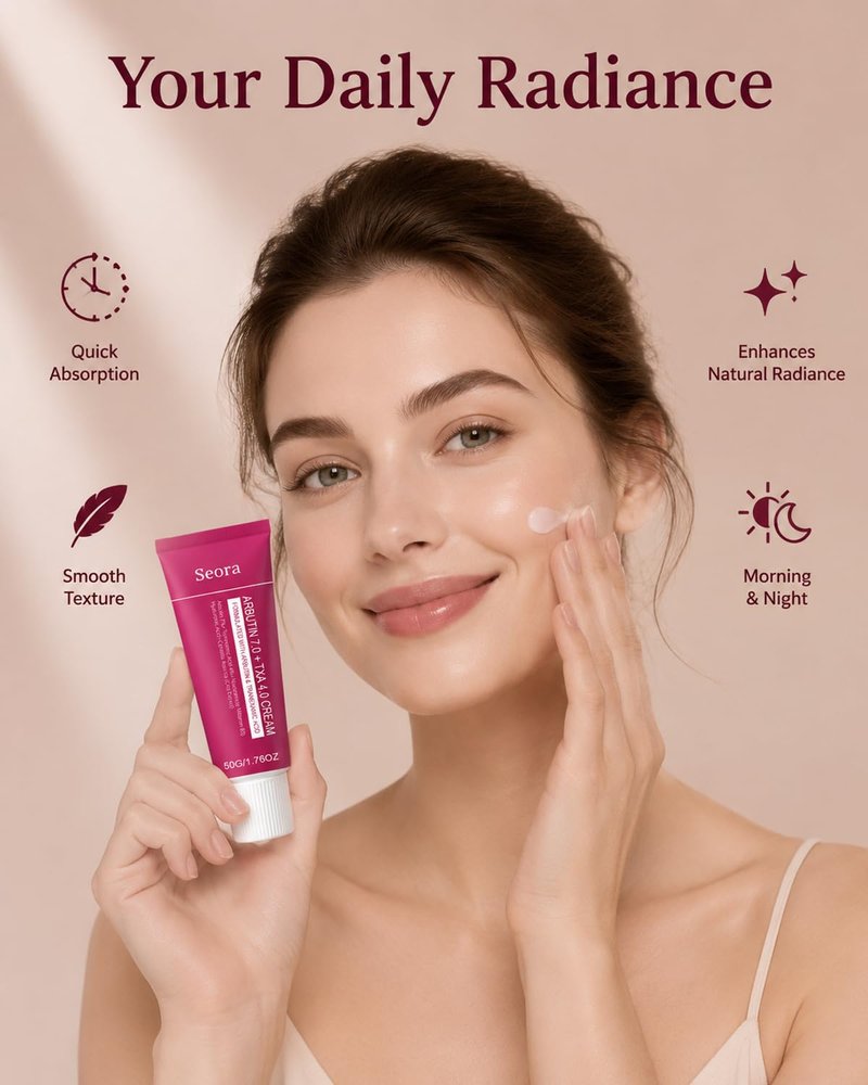 Korean Brightening Skincare Arbutin Cream, Moisturizer Hydrates, Evens Tone for Face Body and All Skin Types (2PCS)
