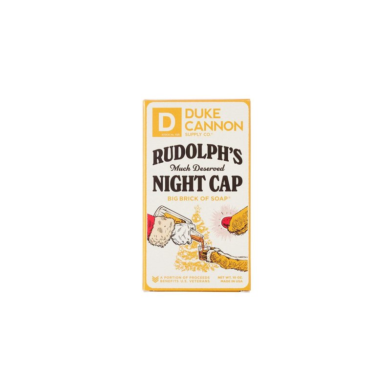 Duke Cannon Supply Co. Big Brick of Soap Bar for Men Holiday Edition - Rudolph's Much Deserved Night Cap (Cinnamon and Antique Wood Scent), 10 oz. (1 Pack)