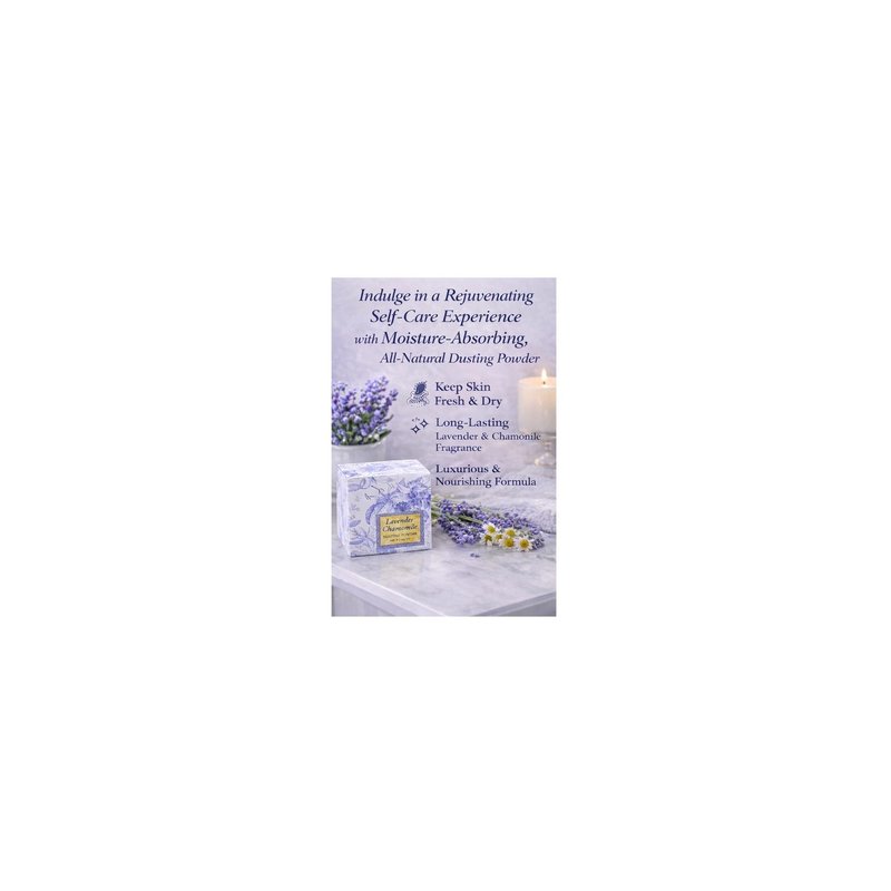 Greenwich Bay Dusting Powder – 4oz Lavender Chamomile Dusting Powder with Puff for Women – After Shower Body Powder – Natural Fragrance Dusting Powder with Aloe, Shea Butter, Jojoba