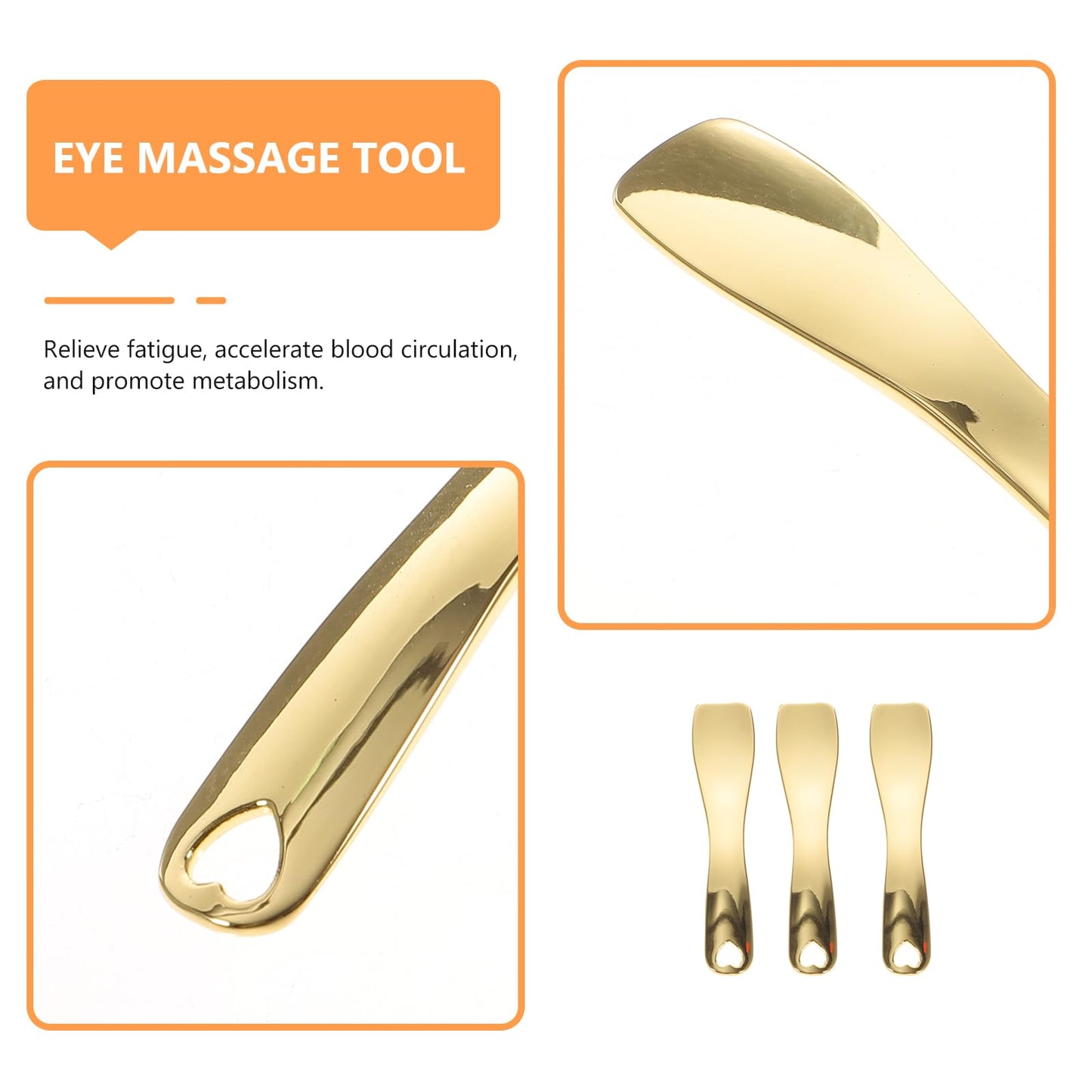 3pcs Makeup Spatula Small Alloy Face Cream Spoon Reusable Mask Scoop Beauty Tools for Facial Cosmetic, Face Mask (Golden)