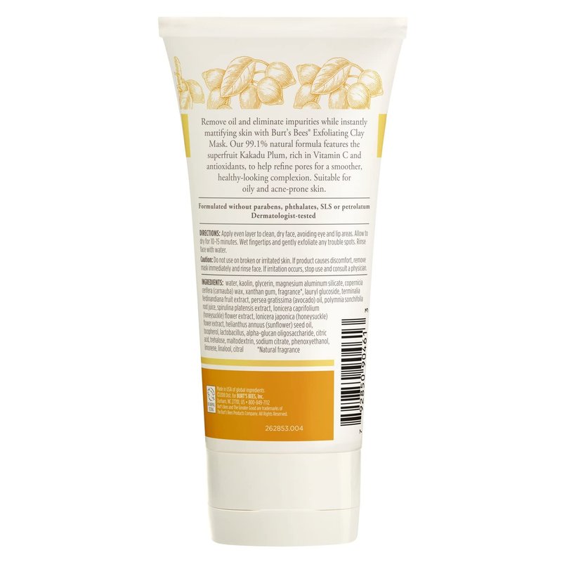 Burt's Bees Exfoliating Clay Mask for Unisex, 2.5 Ounce