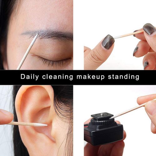 RIKWOG 800pcs Pointed Cotton Swabs, 4 inch Precision Microblading Cotton Swab Cotton Sticks Applicator for Eyebrow Tattoo Beauty Make-up Nail Clean, Wood Handle Pointed Tip Head